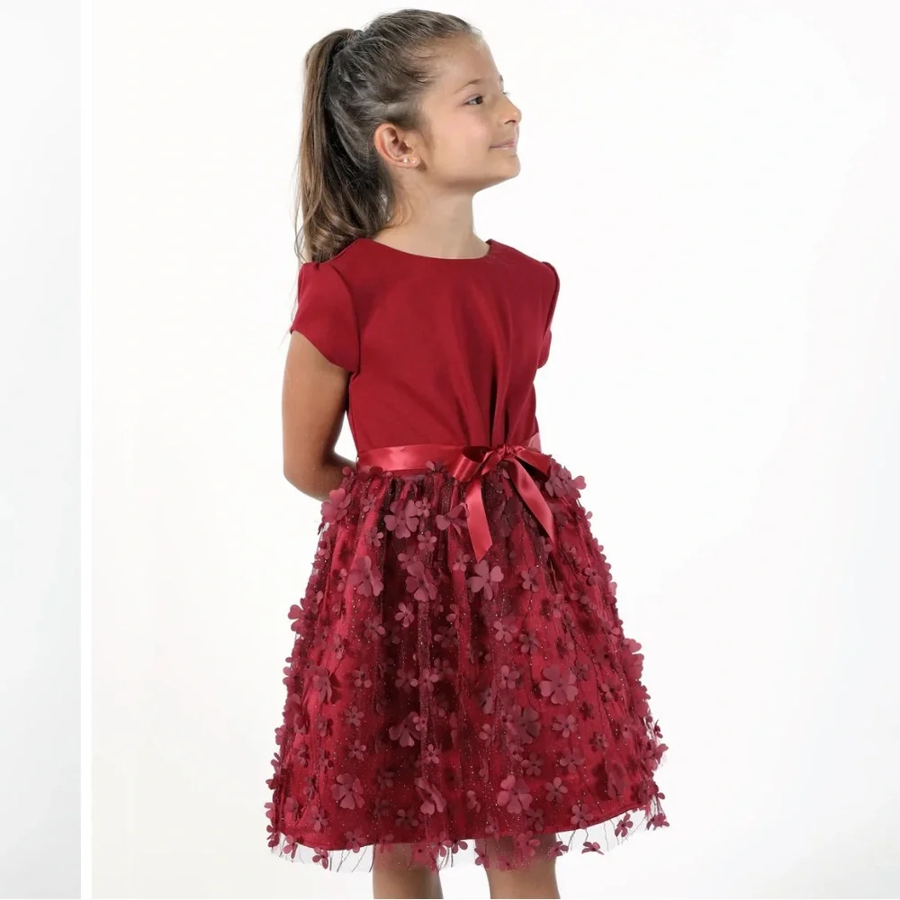 US Angels Little Arielle Floral Mesh Dress